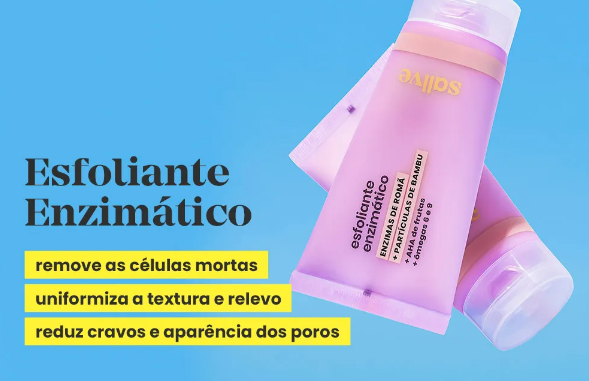 Esfoliante Facial Enzimático Sallve - 70g  Limpeza profunda, removendo até mesmo a poluição e a maquiagem leve - Deixa a pele macia, sem repuxar - Controla a oleosidade - Reconstrói a barreira de proteção da pele