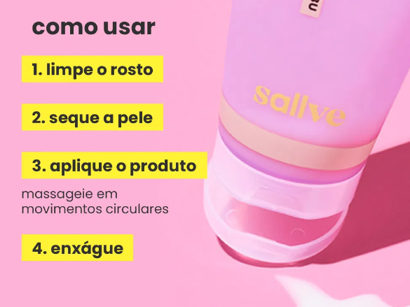 Esfoliante Facial Enzimático Sallve - 70g  Limpeza profunda, removendo até mesmo a poluição e a maquiagem leve - Deixa a pele macia, sem repuxar - Controla a oleosidade - Reconstrói a barreira de proteção da pele