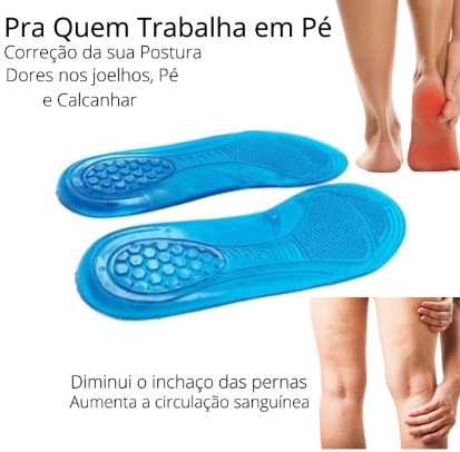 Palmilha Com sua cor azul e material em silicone de alta qualidade, estas palmilhas são uma escolha ideal para quem busca conforto e suporte durante atividades como corrida.