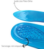 Palmilha Com sua cor azul e material em silicone de alta qualidade, estas palmilhas são uma escolha ideal para quem busca conforto e suporte durante atividades como corrida.