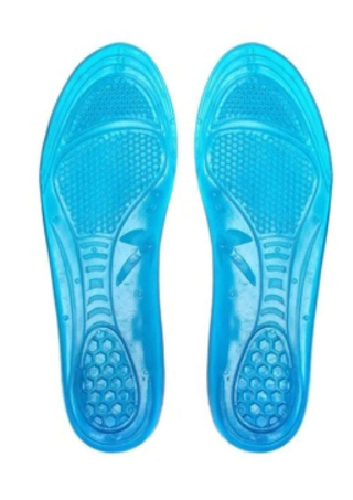 Palmilha Com sua cor azul e material em silicone de alta qualidade, estas palmilhas são uma escolha ideal para quem busca conforto e suporte durante atividades como corrida.